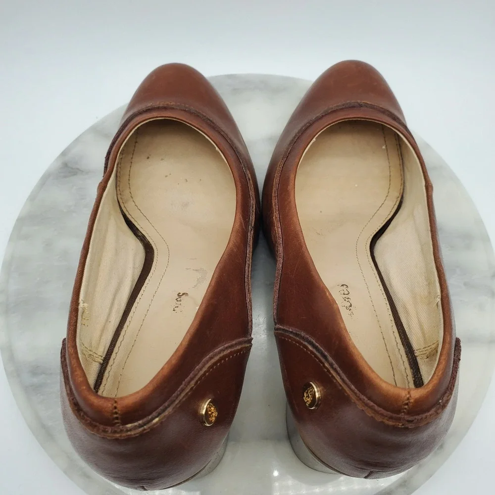 Hush Puppies‎ Spaniel Pump Dachshund Brown Leather Block Heel Comfort Shoes 8.5